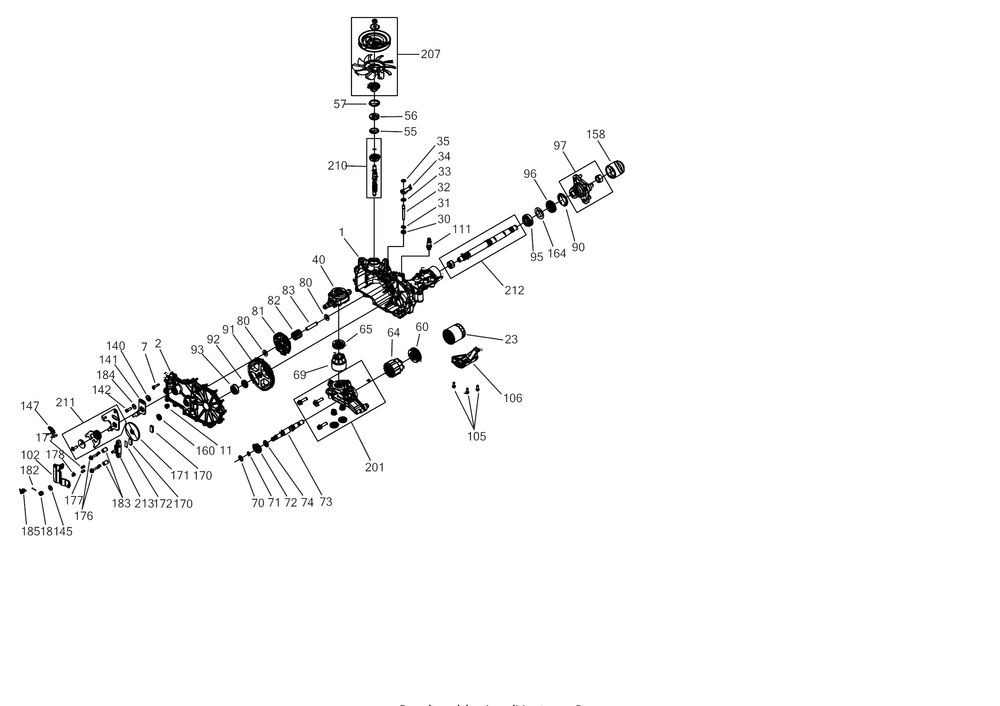 Transmission (Rh) Diagram and Parts List for Z-FORCESZ60KH (17BSDGHD010)(2018) Cub Cadet Lawn Tractor